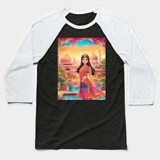 Indian lady themed Baseball T-Shirt